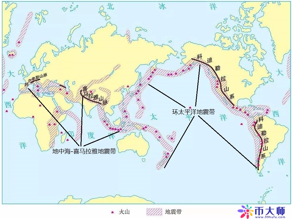 读中国主要地震带分布图，寻找我国地震灾害风险较高的地区